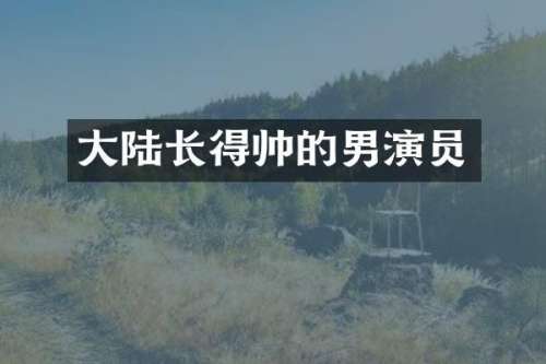 大陆长得帅的男演员
