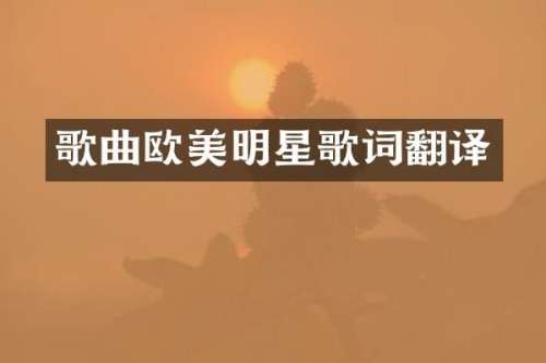 歌曲欧美明星歌词翻译