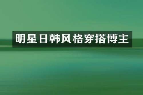 明星日韩风格穿搭博主