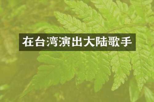 在台湾演出大陆歌手