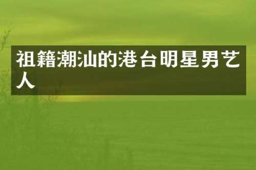 祖籍潮汕的港台明星男艺人