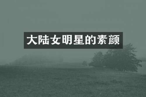 大陆女明星的素颜