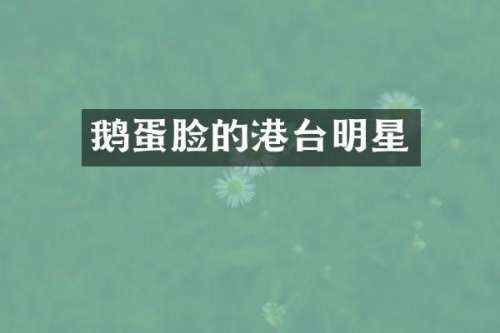 鹅蛋脸的港台明星