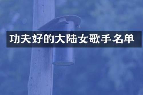 功夫好的大陆女歌手名单