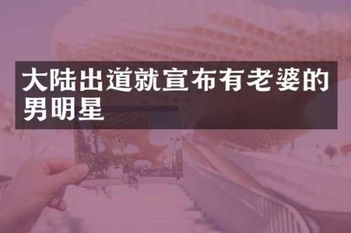 大陆出道就宣布有老婆的男明星