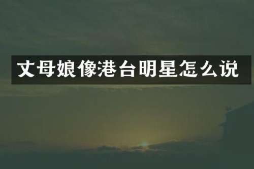 丈母娘像港台明星怎么说