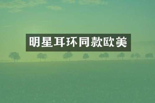 明星耳环同款欧美