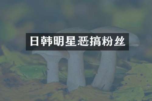 日韩明星恶搞粉丝