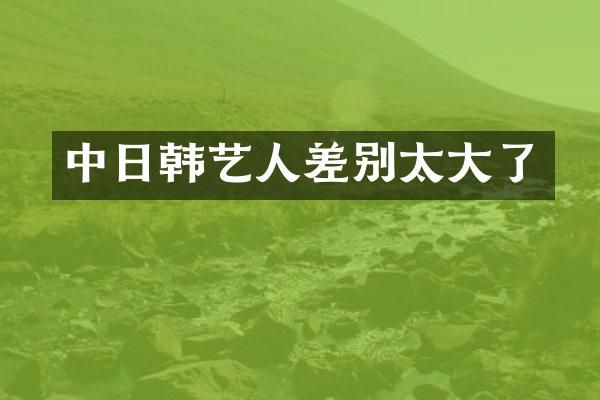 中日韩艺人差别太大了