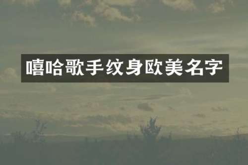 嘻哈歌手纹身欧美名字