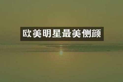 欧美明星最美侧颜