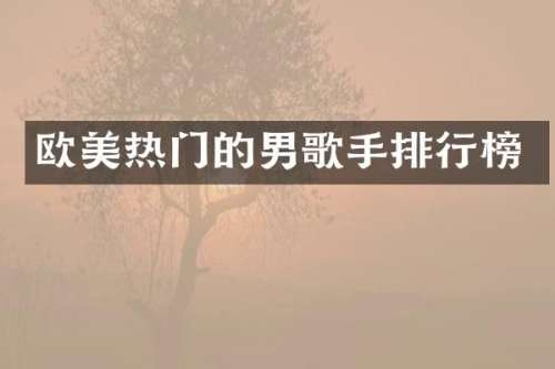 欧美热门的男歌手排行榜