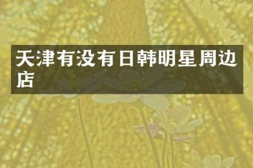 天津有没有日韩明星周边店