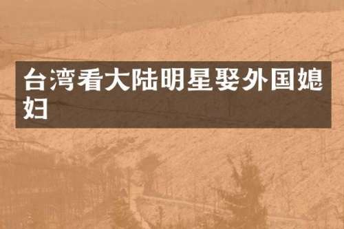 台湾看大陆明星娶外国媳妇