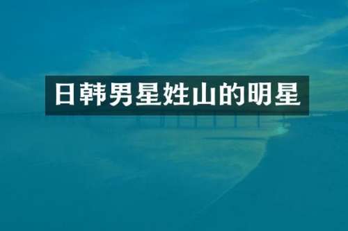 日韩男星姓山的明星