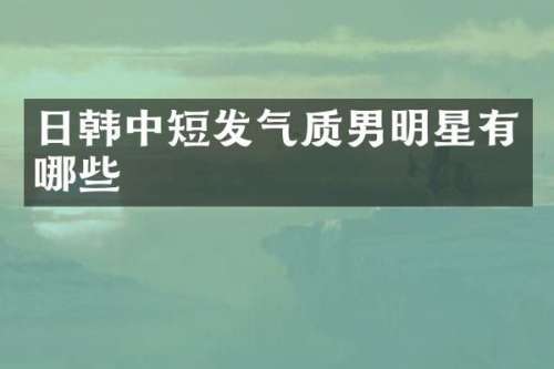 日韩中短发气质男明星有哪些