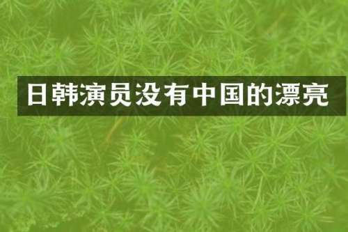 日韩演员没有中国的漂亮
