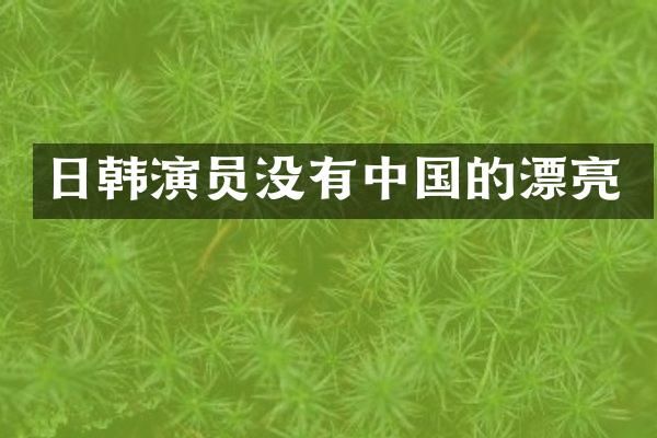日韩演员没有中国的漂亮