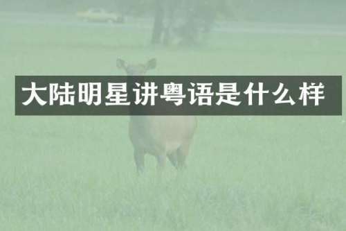 大陆明星讲粤语是什么样
