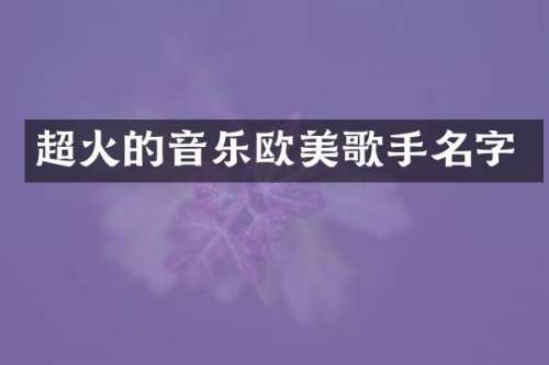 超火的音乐欧美歌手名字