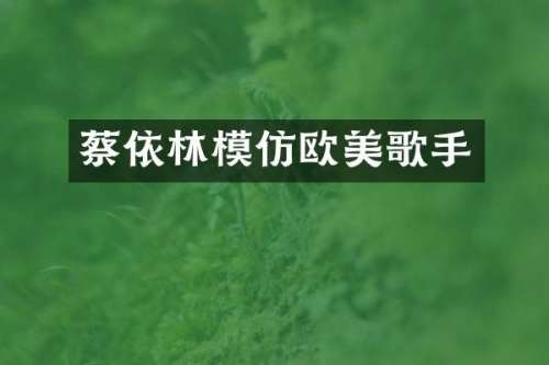 蔡依林模仿欧美歌手