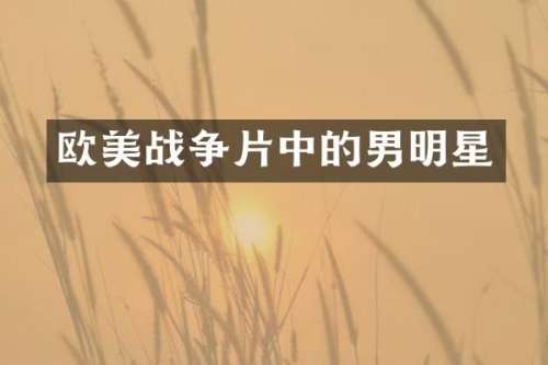 欧美战争片中的男明星