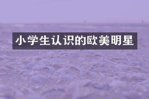 小学生认识的欧美明星