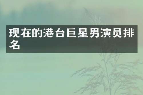 现在的港台巨星男演员排名