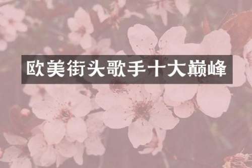 欧美街头歌手十大巅峰