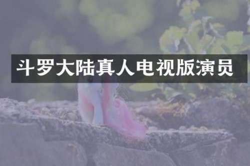 斗罗大陆真人电视版演员