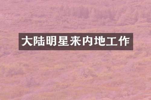 大陆明星来内地工作