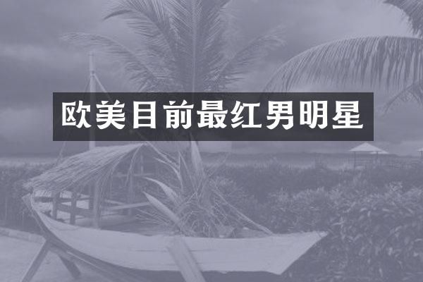 欧美目前最红男明星