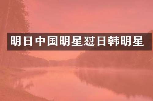 明日中国明星怼日韩明星