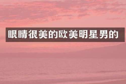 眼睛很美的欧美明星男的