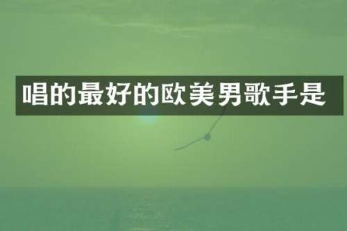 唱的最好的欧美男歌手是