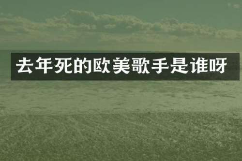 去年死的欧美歌手是谁呀