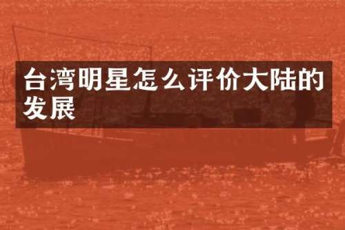 台湾明星怎么评价大陆的发展