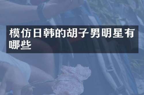 模仿日韩的胡子男明星有哪些