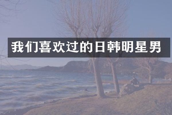 我们喜欢过的日韩明星男