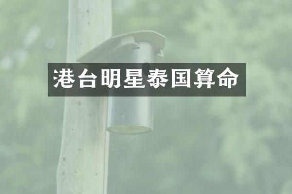 港台明星泰国算命