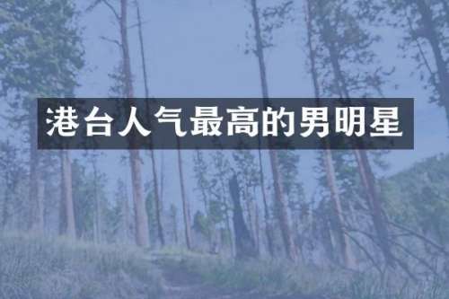 港台人气最高的男明星