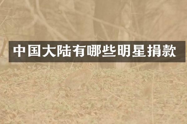 中国大陆有哪些明星捐款