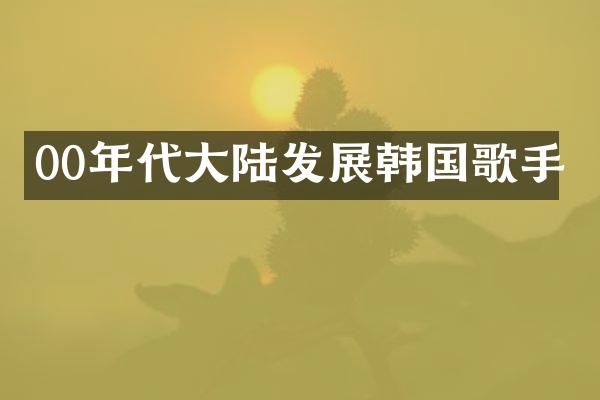 00年代大陆发展韩国歌手