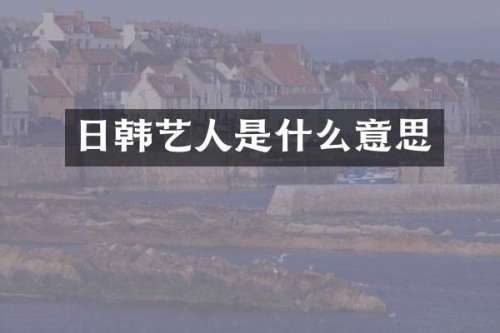 日韩艺人是什么意思