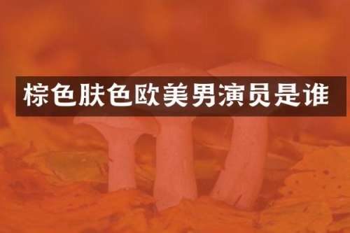 棕色肤色欧美男演员是谁