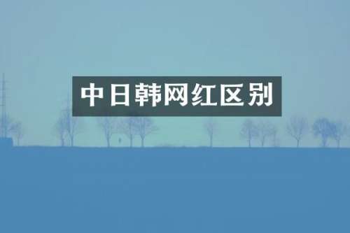 中日韩网红区别