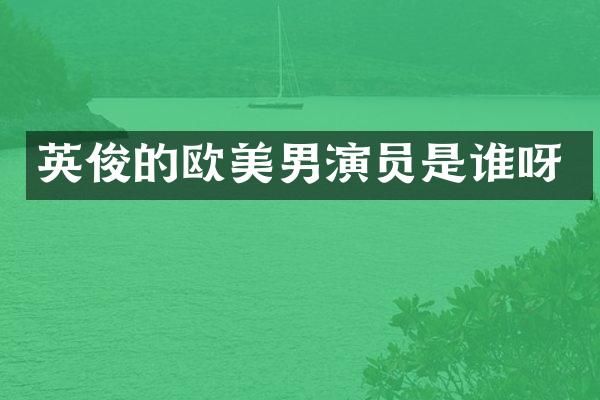 英俊的欧美男演员是谁呀