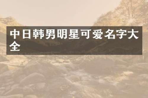 中日韩男明星可爱名字大全