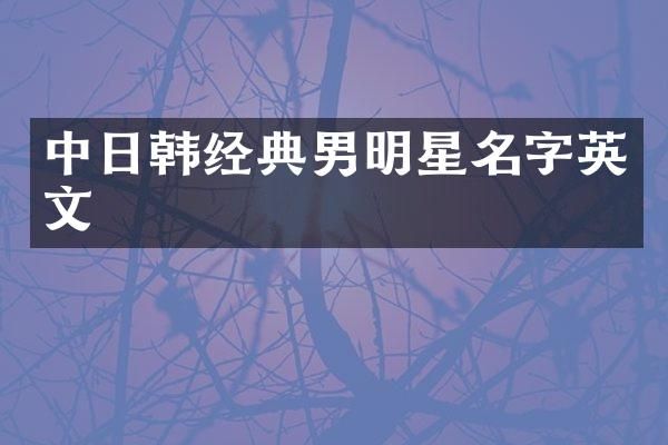 中日韩经典男明星名字英文