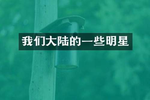 我们大陆的一些明星